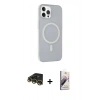 MARSİLYAN™- iPhone 14 Pro Max Kılıf Çekirdek Modern Prime - Siyah Bilvis 3D Mat Cam Ekran Koruyucu + Raze Metal Kamera Lens - GD