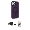 MARSİLYAN™- iPhone 14 Pro Max Kılıf Çekirdek Modern Prime - Siyah Bilvis 3D Mat Cam Ekran Koruyucu + Raze Metal Kamera Lens - GD