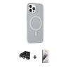 MARSİLYAN™- iPhone 14 Pro Max Kılıf Çekirdek Modern Prime - Siyah Bilvis 3D Mat Cam Ekran Koruyucu + Raze Metal Kamera Lens - GS