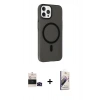 MARSİLYAN™- iPhone 14 Pro Max Kılıf Çekirdek Modern Prime - Siyah Bilvis 3D Mat Cam Ekran Koruyucu + Bilvis Titan Kamera Lens - SH