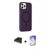 MARSİLYAN™- iPhone 14 Pro Max Kılıf Çekirdek Modern Prime - Siyah Bilvis 5in1 3D Magic Cam Ekran Koruyucu + Gold Raze Metal Kamera Lens