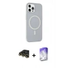 MARSİLYAN™- iPhone 14 Pro Max Kılıf Çekirdek Modern Prime - Siyah Bilvis 5in1 3D Magic Cam Ekran Koruyucu + Gold Raze Metal Kamera Lens