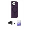 MARSİLYAN™- iPhone 14 Pro Max Kılıf Çekirdek Modern Prime - Siyah Bilvis 5in1 5D Magic Hayalet Cam Ekran Koruyucu + Raze Metal Kamera Lens - GS