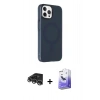 MARSİLYAN™- iPhone 14 Pro Max Kılıf Çekirdek Modern Prime - Siyah Bilvis 5in1 5D Magic Hayalet Cam Ekran Koruyucu + Raze Metal Kamera Lens - GS