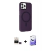 MARSİLYAN™- iPhone 14 Pro Max Kılıf Çekirdek Modern Prime - Siyah Bilvis 5in1 5D Magic Hayalet Cam Ekran Koruyucu + Gold Bilvis Titan Kamera Lens