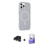 MARSİLYAN™- iPhone 14 Pro Max Kılıf Çekirdek Modern Prime - Siyah Bilvis 5in1 5D Magic Hayalet Cam Ekran Koruyucu + Raze Metal Kamera Lens - GS