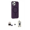 MARSİLYAN™- iPhone 14 Pro Max Kılıf Çekirdek Modern Prime - Siyah Bilvis Hayalet Cam Ekran Koruyucu + Bilvis Titan Kamera Lens - DNMR