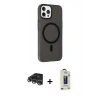 MARSİLYAN™- iPhone 14 Pro Max Kılıf Çekirdek Modern Prime - Siyah Bilvis Hayalet Cam Ekran Koruyucu + Raze Metal Kamera Lens - GS