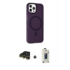 MARSİLYAN™- iPhone 14 Pro Max Kılıf Çekirdek Modern Prime - Siyah Bilvis Hayalet Cam Ekran Koruyucu + Raze Metal Kamera Lens - GD
