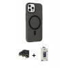 MARSİLYAN™- iPhone 14 Pro Max Kılıf Çekirdek Modern Prime - Siyah Bilvis Hayalet Cam Ekran Koruyucu + Raze Metal Kamera Lens - GD