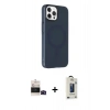 MARSİLYAN™- iPhone 14 Pro Max Kılıf Çekirdek Modern Prime - Siyah Bilvis Hayalet Cam Ekran Koruyucu + Bilvis Titan Kamera Lens - SH