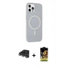 MARSİLYAN™- iPhone 14 Pro Max Kılıf Çekirdek Modern Prime - Siyah Buffer Cam Ekran Koruyucu + Raze Metal Kamera Lens - GS