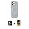 MARSİLYAN™- iPhone 14 Pro Max Kılıf Çekirdek Modern Prime - Siyah Buffer Cam Ekran Koruyucu + Turuncu PVD Metal Kamera Lens
