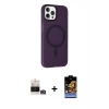 MARSİLYAN™- iPhone 14 Pro Max Kılıf Çekirdek Modern Prime - Siyah Buffer Hayalet Cam Ekran Koruyucu + Bilvis Titan Kamera Lens - GD
