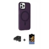 MARSİLYAN™- iPhone 14 Pro Max Kılıf Çekirdek Modern Prime - Siyah Buffer Hayalet Cam Ekran Koruyucu + Raze Metal Kamera Lens - GS