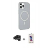 MARSİLYAN™- iPhone 14 Pro Max Kılıf Çekirdek Modern Prime - Siyah Joko 5D Cam + Gümüş Raze Metal Kamera Lens
