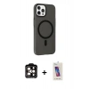 MARSİLYAN™- iPhone 14 Pro Max Kılıf Çekirdek Modern Prime - Siyah Joko 5D Cam + PVD Metal Kamera Lens - TU