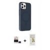 MARSİLYAN™- iPhone 14 Pro Max Kılıf Çekirdek Modern Prime - Siyah Mat Seramik Nano Ekran Koruyucu + Derin Mor Bilvis Titan Kamera Lens