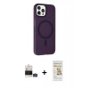 MARSİLYAN™- iPhone 14 Pro Max Kılıf Çekirdek Modern Prime - Siyah Mat Seramik Nano Ekran Koruyucu + Bilvis Titan Kamera Lens - GS