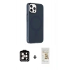 MARSİLYAN™- iPhone 14 Pro Max Kılıf Çekirdek Modern Prime - Siyah Mat Seramik Nano Ekran Koruyucu + PVD Metal Kamera Lens - TU