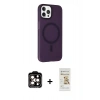 MARSİLYAN™- iPhone 14 Pro Max Kılıf Çekirdek Modern Prime - Siyah Mat Seramik Nano Ekran Koruyucu + PVD Metal Kamera Lens - TU