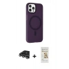 MARSİLYAN™- iPhone 14 Pro Max Kılıf Çekirdek Modern Prime - Siyah Mat Seramik Nano Ekran Koruyucu + Raze Metal Kamera Lens - GS