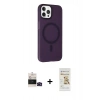 MARSİLYAN™- iPhone 14 Pro Max Kılıf Çekirdek Modern Prime - Siyah Mat Seramik Nano Ekran Koruyucu + Bilvis Titan Kamera Lens - SH
