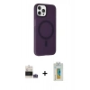 MARSİLYAN™- iPhone 14 Pro Max Kılıf Çekirdek Modern Prime - Siyah Polymer Nano Ekran Koruyucu + Bilvis Titan Kamera Lens - GS