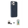 MARSİLYAN™- iPhone 14 Pro Max Kılıf Çekirdek Modern Prime - Siyah Polymer Nano Ekran Koruyucu + Bilvis Titan Kamera Lens - GS