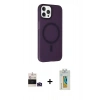 MARSİLYAN™- iPhone 14 Pro Max Kılıf Çekirdek Modern Prime - Siyah Polymer Nano Ekran Koruyucu + Bilvis Titan Kamera Lens - DNMR