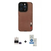 MARSİLYAN™- iPhone 14 Pro Max Kılıf Doruk Asil Koleksiyonu - Şeffaf Royal Nano Ekran Koruyucu + Bilvis Titan Kamera Lens - DNMR