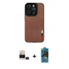 MARSİLYAN™- iPhone 14 Pro Max Kılıf Doruk Asil Koleksiyonu - Siyah 18D Cam Ekran Koruyucu + Bilvis Titan Kamera Lens - DNMR