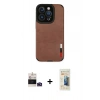 MARSİLYAN™- iPhone 14 Pro Max Kılıf Doruk Asil Koleksiyonu - Siyah 6D Mat Seramik Hayalet Nano Ekran Koruyucu + Bilvis Titan Kamera Lens - DNMR