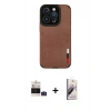 MARSİLYAN™- iPhone 14 Pro Max Kılıf Doruk Asil Koleksiyonu - Siyah Bilvis 3D Mat Cam Ekran Koruyucu + Bilvis Titan Kamera Lens - DNMR