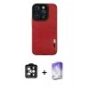 MARSİLYAN™- iPhone 14 Pro Max Kılıf Doruk Asil Koleksiyonu - Siyah Bilvis 5in1 3D Magic Cam Ekran Koruyucu + PVD Metal Kamera Lens - TU