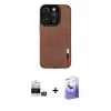 MARSİLYAN™- iPhone 14 Pro Max Kılıf Doruk Asil Koleksiyonu - Siyah Bilvis 5in1 5D Magic Hayalet Cam Ekran Koruyucu + Bilvis Titan Kamera Lens - GS