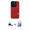 MARSİLYAN™- iPhone 14 Pro Max Kılıf Doruk Asil Koleksiyonu - Siyah Bilvis 5in1 5D Magic Hayalet Cam Ekran Koruyucu + Bilvis Titan Kamera Lens - GD