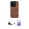 MARSİLYAN™- iPhone 14 Pro Max Kılıf Doruk Asil Koleksiyonu - Siyah Bilvis 5in1 5D Magic Hayalet Cam Ekran Koruyucu + Bilvis Titan Kamera Lens - SH