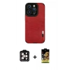 MARSİLYAN™- iPhone 14 Pro Max Kılıf Doruk Asil Koleksiyonu - Siyah Buffer Cam Ekran Koruyucu + PVD Metal Kamera Lens - TU