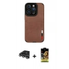 MARSİLYAN™- iPhone 14 Pro Max Kılıf Doruk Asil Koleksiyonu - Siyah Buffer Cam Ekran Koruyucu + Raze Metal Kamera Lens - GS