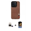 MARSİLYAN™- iPhone 14 Pro Max Kılıf Doruk Asil Koleksiyonu - Siyah Buffer Hayalet Cam Ekran Koruyucu + Gümüş Bilvis Titan Kamera Lens