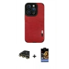 MARSİLYAN™- iPhone 14 Pro Max Kılıf Doruk Asil Koleksiyonu - Siyah Buffer Hayalet Cam Ekran Koruyucu + Raze Metal Kamera Lens - GD