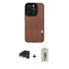 MARSİLYAN™- iPhone 14 Pro Max Kılıf Doruk Asil Koleksiyonu - Siyah Polymer Nano Ekran Koruyucu + Raze Metal Kamera Lens - GS