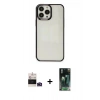 MARSİLYAN™- iPhone 14 Pro Max Kılıf Doruk Doku Prime - Şeffaf 360 Full Body Arka Koruyucu + Bilvis Titan Kamera Lens - DNMR