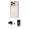 MARSİLYAN™- iPhone 14 Pro Max Kılıf Doruk Doku Prime - Şeffaf 360 Full Body Arka Koruyucu + Raze Metal Kamera Lens - GD