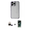 MARSİLYAN™- iPhone 14 Pro Max Kılıf Doruk Doku Prime - Şeffaf 360 Full Body Arka Koruyucu + Siyah Bilvis Titan Kamera Lens