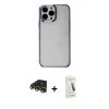 MARSİLYAN™- iPhone 14 Pro Max Kılıf Doruk Doku Prime - Şeffaf Pasifik Cam Ekran Koruyucu + Raze Metal Kamera Lens - GD