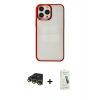 MARSİLYAN™- iPhone 14 Pro Max Kılıf Doruk Doku Prime - Şeffaf Pasifik Cam Ekran Koruyucu + Raze Metal Kamera Lens - GD