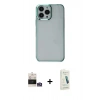 MARSİLYAN™- iPhone 14 Pro Max Kılıf Doruk Doku Prime - Şeffaf Pasifik Cam Ekran Koruyucu + Bilvis Titan Kamera Lens - GS