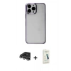 MARSİLYAN™- iPhone 14 Pro Max Kılıf Doruk Doku Prime - Şeffaf Pasifik Cam Ekran Koruyucu + Raze Metal Kamera Lens - GS